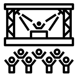 Asistir a eventos públicos  (ejemplo: conciertos, festivales o actividades comunitarias)